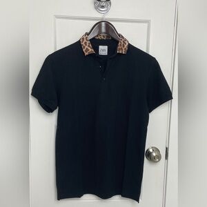 Mens Polo Zara with Leopard Collar